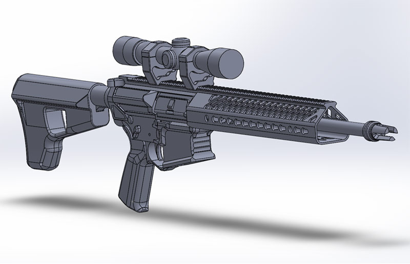 Ar 10 rifle reverse engineering firearm cad view