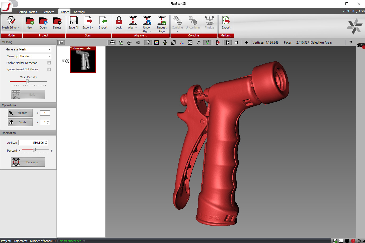 FlexScan3D application software polyga 3d scanning