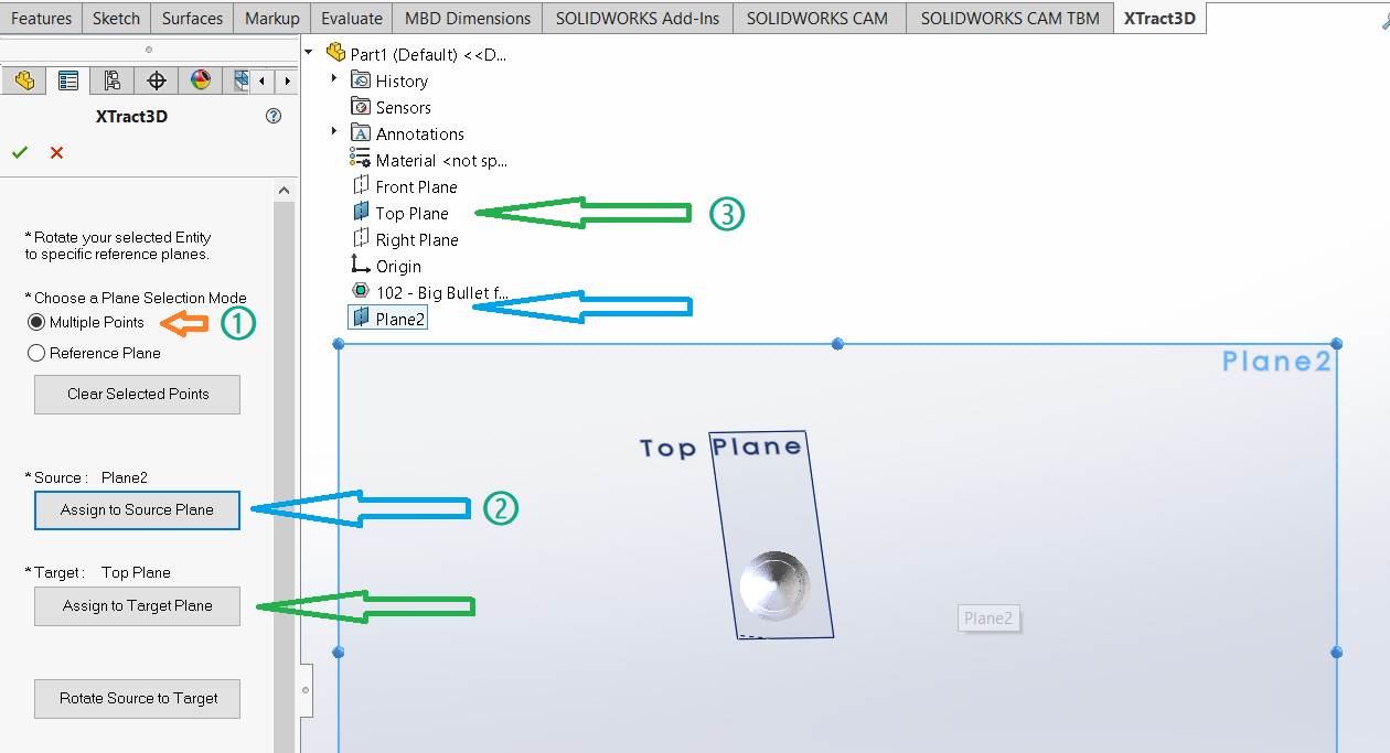 Hidden Features of Xtract3D Plugin for Solidworks orientation